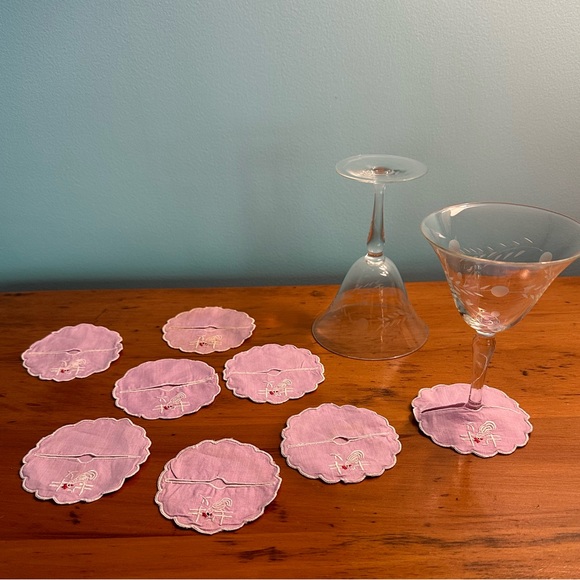 Pale Lavender Wine Coasters - Wine Slippers - Set of 8 - Picture 7 of 10